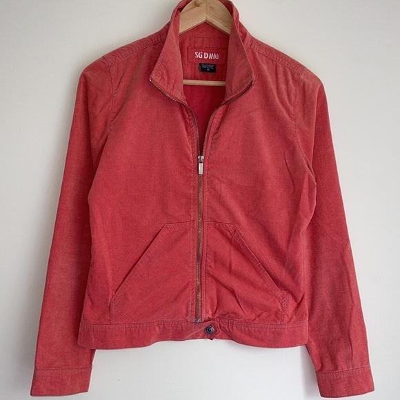 SPORTSGIRL | Brushed cotton lightweight zippered jacket in coral - Picture 4 of 5